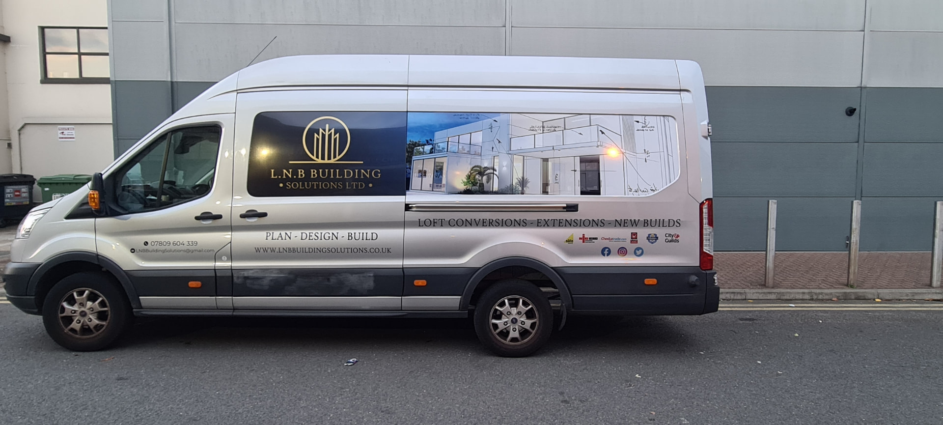 L.N.B Building Solutions branded van graphics