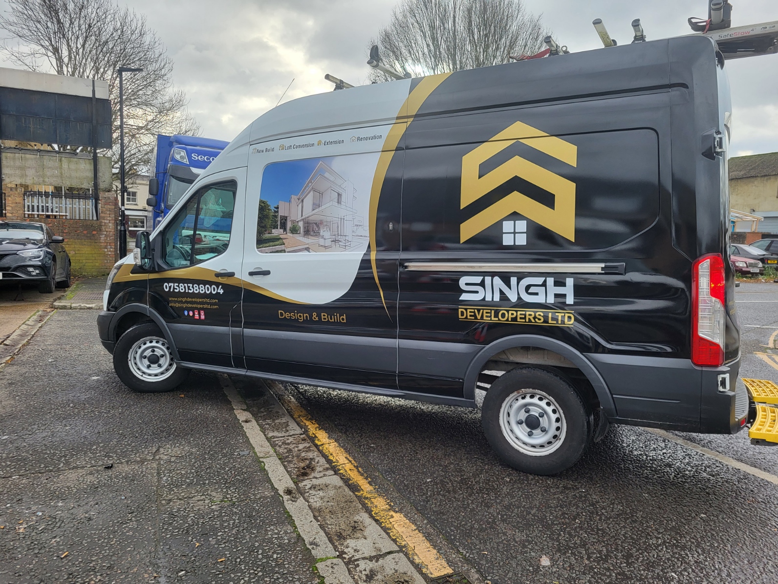 Singh Developments branded van wrap